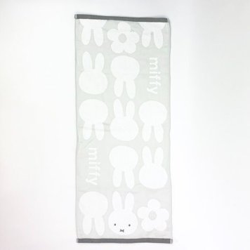 ミッフィー miffy フェイスタオル M12GY グレー 34×80 日本製 西川