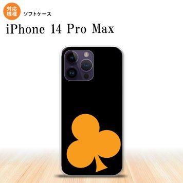 iPhone14 ProMax iPhone14 Pro Max スマホケース 背面ケースソフトケース トランプ クラブ 黒 オレンジ 2022年 9月発売 nk-i14pm-tp543