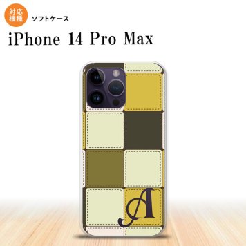 iPhone14 ProMax iPhone14 Pro Max スマホケース 背面ケースソフトケース パッチワーク ミックスA 黄 +アルファベット 2022年 9月発売 nk-i14pm-tp1671i