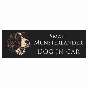 ドッグ カーステッカー イラスト付 Dog in Car スモールミュンスターレンダー Aタイプ セーフティサイン 犬種別 長方形 20x6.7cm シール リア あおり運転対策 Dog Sticker 屋外 屋内 防水 かわいい おしゃれ 安全対策 カーサイン