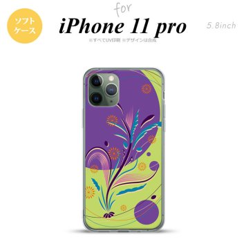 iPhone11Pro iPhone11 Pro スマホケース ソフトケース 和柄 紫 緑 メンズ レディース nk-i11p-tp1229