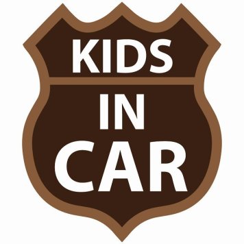 KIDS IN CAR ステッカー ブラウン ルート66 カーステッカー シール sticker 安全対策 あおり運転 かっこいい おしゃれ かわいい 車ステッカー ステッカー 車 サインステッカー ドライブ 防水 屋外 屋内 カーサイン