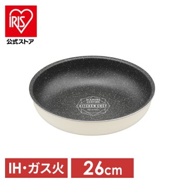 フライパン ih対応 白 ih ガス火対応 26cm 取っ手が取れる お皿  かわいい 単品 ハンドル別売り ダイヤモンドコートパン IH フライパン26cm アイボリー DCI-T26F ギフト プレゼント 景品 新生活