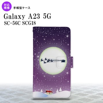 Galaxy A23 GalaxyA23 手帳型スマホケース カバー クリスマス 紫 2022年 10月発売 nk-004s-a23-dr1004