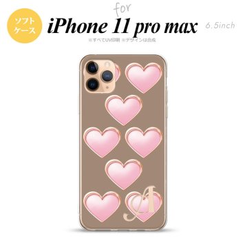 iPhone11ProMax iPhone11pro max スマホケース ソフトケース ハート C 茶 +アルファベット メンズ レディース nk-i11pm-tp176i