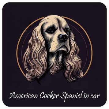 ドッグ カーステッカー イラスト付 Dog in Car アメリカンコッカースパニエル B タイプ セーフティサイン 犬種別 正方形 13x13cm シール リア あおり運転対策 Dog Sticker 屋外 屋内 防水 かわいい おしゃれ 安全対策 カーサイン