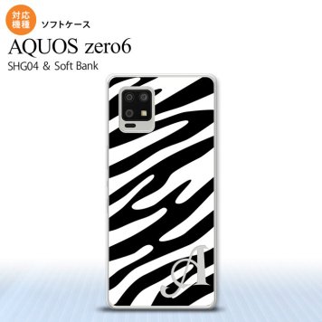 SHG04 SHG04 ZERO6 AQUOS zero6 スマホケース ソフトケース ゼブラ 白 黒 +アルファベット メンズ レディース nk-zero6-tp124i
