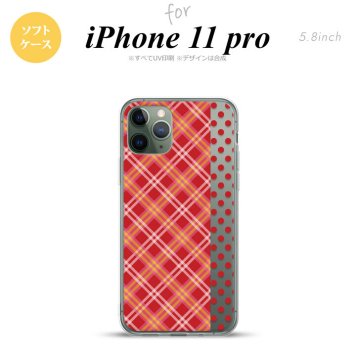 iPhone11Pro iPhone11 Pro スマホケース ソフトケース タータン ドット 赤 メンズ レディース nk-i11p-tp1531
