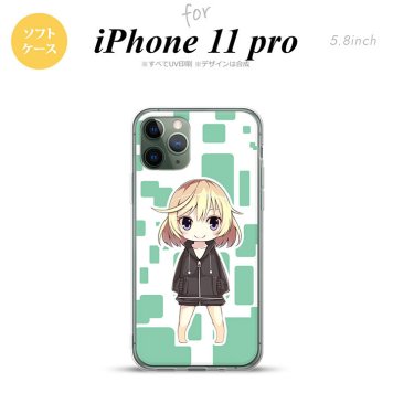 iPhone11Pro iPhone11 Pro スマホケース ソフトケース 女の子 C 緑 メンズ レディース nk-i11p-tp1339