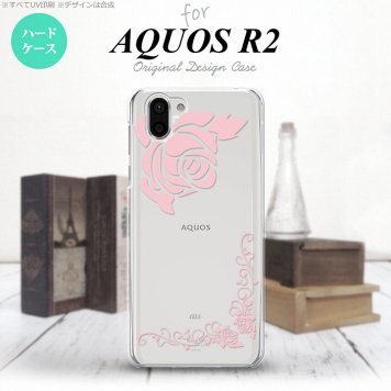 AQUOS R2 アクオス アール2 SH-03K SHV42 専用 スマホケース カバー ハードケース バラA クリア×ピンク nk-r2-1067[スマホ,スマホケース,スマホカバー,ケース,カバー,ジャケット]