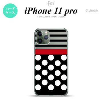 iPhone11Pro iPhone11 Pro スマホケース ハードケース ドット ボーダー 黒 メンズ レディース nk-i11p-354