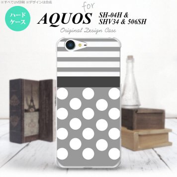 【SH04H】【スマホケース/スマホカバー】【アクオス ゼータ】SH04H スマホケース AQUOS ZETA SH04H カバー アクオス ゼータ ドット・ボーダー グレー nk-sh04h-781【メール便送料無料】