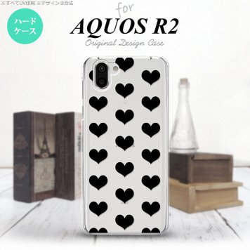 AQUOS R2 アクオス アール2 SH-03K SHV42 専用 スマホケース カバー ハードケース ハート 黒 nk-r2-015[スマホ,スマホケース,スマホカバー,ケース,カバー,ジャケット]