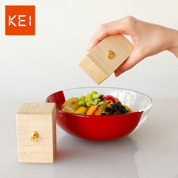 KEI ケイ 京指物 塩胡椒セット[オシャレな塩胡椒入れ おしゃれなスパイスボトルのセット 塩と胡椒のおしゃれな木の調味料入れ 塩こしょうのスパイス入れ シンプルでおしゃれな塩コショウ入れ]          3-4W