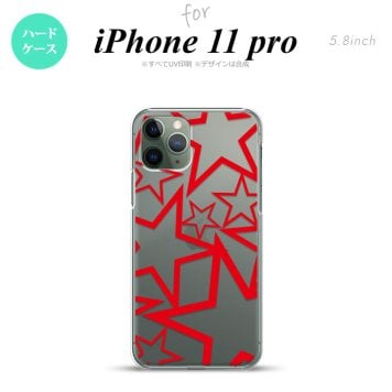 iPhone11Pro iPhone11 Pro スマホケース ハードケース 星 クリア 赤 メンズ レディース nk-i11p-1116