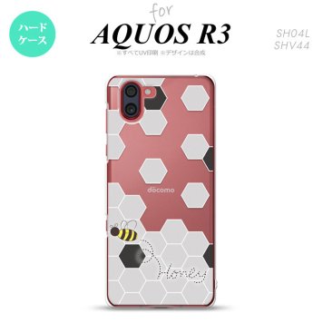 SH-04L SHV44 R3 AQUOS R3 スマホケース カバー ハニー クリア 黒 nk-r3-1690