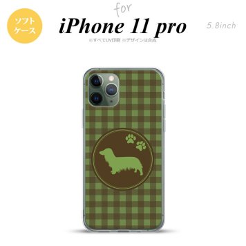 iPhone11Pro iPhone11 Pro スマホケース ソフトケース 犬 ダックスフンド A 緑 メンズ レディース nk-i11p-tp814