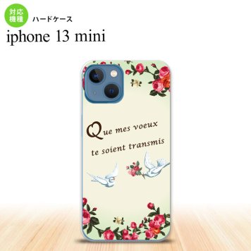 iPhone13mini iPhone13 mini ケース ハードケース 鳥 バラ 緑  nk-i13m-1443