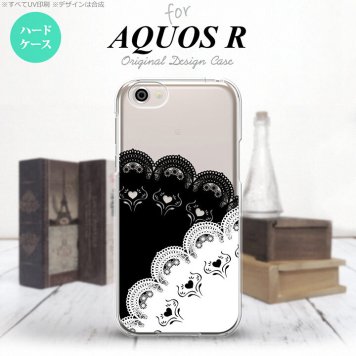 【SH03J】【スマホケース/スマホカバー】【アクオス R】SH03J スマホケース AQUOS R SH-03J カバー アクオス R レース(B) 黒×白 nk-sh03j-726【メール便送料無料】