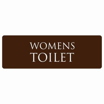 トイレ 案内 シール WOMENS 文字タイプ ブラウン ホワイト 長方形 ドア 防水 屋内 屋外 サインステッカー ピクトサイン トイレマーク表示 案内 注意 施設 御手洗 TOILET おしゃれ シンプル 安全対策