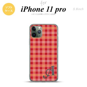 iPhone11Pro iPhone11 Pro スマホケース ソフトケース チェック B 赤 +アルファベット メンズ レディース nk-i11p-tp432i