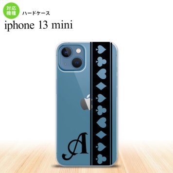 iPhone13mini iPhone13 mini ケース ハードケース トランプ 帯 黒 クリア +アルファベット  nk-i13m-528i