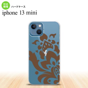 iPhone13mini iPhone13 mini ケース ハードケース ダマスク C 茶  nk-i13m-1031