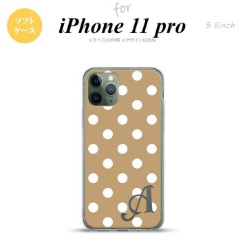 iPhone11Pro iPhone11 Pro スマホケース ソフトケース ドット 水玉 B ベージュ +アルファベット メンズ レディース nk-i11p-tp831i