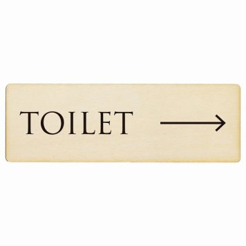 トイレ プレート 木製 TOILET 文字タイプ ナチュラル ブラック 右 矢印 長方形 12x4cm 方向案内 進路ドア サインプレート ピクトサイン トイレマーク表示 案内 注意 施設 御手洗 TOILET おしゃれ シンプル 安全対策