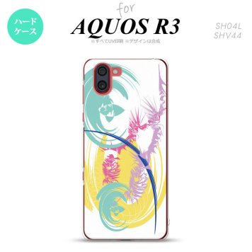 SH-04L SHV44 R3 AQUOS R3 スマホケース カバー アート 白 黄 nk-r3-1264