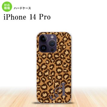 iPhone14 Pro iPhone14 Pro スマホケース 背面ケース ハードケース 豹柄 B 茶 +アルファベット 2022年 9月発売 nk-i14p-898i