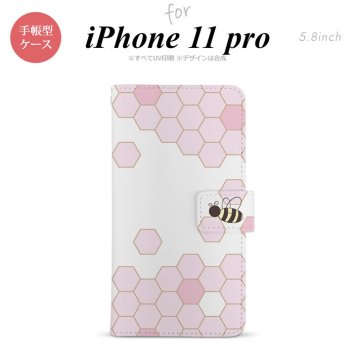 iPhone11Pro iPhone11 Pro 手帳型スマホケース カバー ハニー クリア ピンク  nk-004s-i11p-dr1687