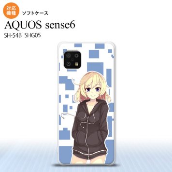 SH-54B SHG05 AQUOS sense6 スマホケース ソフトケース 女の子 A 青 メンズ レディース nk-sens6-tp1325