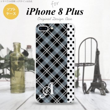 【iPhone8Plus】【スマホケース/スマホカバー】【アイフォン8プラス】iPhone8Plus スマホケース ケース アイフォン8プラス イニシャル タータン・ドット 黒 nk-ip8p-tp1535ini【メール便送料無料】