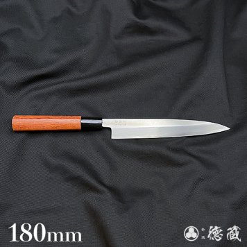 ステンレス片刃柳刃包丁　180mm 片刃 AUS8 ブビンガ 日本製 徳蔵刃物 TOKUZO KNIVES JAPAN Kitchen Knives 包丁 ほうちょう