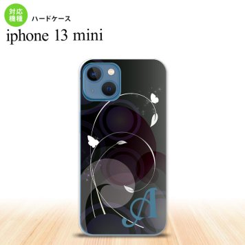 iPhone13mini iPhone13 mini ケース ハードケース バタフライ 蝶 A 黒 +アルファベット  nk-i13m-204i