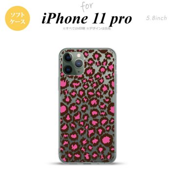 iPhone11Pro iPhone11 Pro スマホケース ソフトケース 豹柄 B 赤 クリア メンズ レディース nk-i11p-tp899