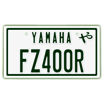 なんちゃって単車プレート【YAMAHA・FZ400R】ナンバープレート　バイク　二輪　オートバイ　グッズ　アクセサリー　雑貨 インテリア アイテム プレゼント ギフト バイク好き 旧車 走り屋 ギア パーツ メンテナンス ファッション お洒落 オブジェ