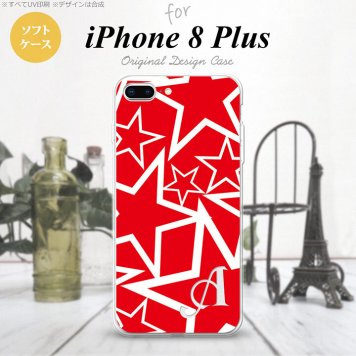 【iPhone8Plus】【スマホケース/スマホカバー】【アイフォン8プラス】iPhone8Plus スマホケース ケース アイフォン8プラス イニシャル 星 赤×白 nk-ip8p-tp1120ini【メール便送料無料】