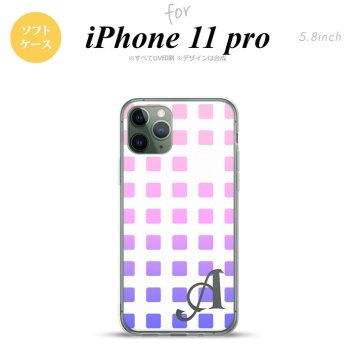 iPhone11Pro iPhone11 Pro スマホケース ソフトケース スクエア ドット ピンク +アルファベット メンズ レディース nk-i11p-tp1363i