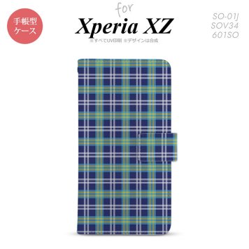 【手帳型 スマホ カバー ケース】【SO01J】【エクスペリア XZ 】手帳型 ケース SO-01J スマホ カバー XPERIA XZ エクスペリア チェックB 青 nk-004s-so01j-dr438【メール便送料無料】