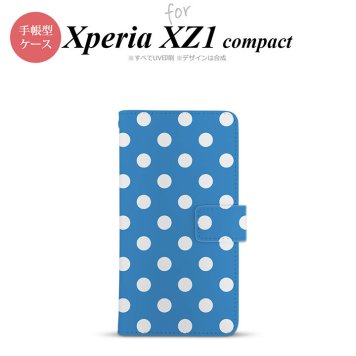 【手帳型 スマホ カバー ケース】【SO02K】【エクスペリア XZ1】手帳型 ケース SO-02K スマホ カバー Xperia XZ1 Compact エクスペリア ドット・水玉 水色 nk-004s-so02k-dr835【メール便送料無料】