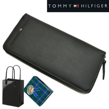 トミー ヒルフィガー TOMMY HILFIGER ラウンドファスナー 長札財布・小銭入れ付 牛革/ブラック 31TL13X015-001 バレンタイン ホワイトデー クリスマス 結婚記念日 還暦祝い 入学 卒業 入社祝い 退職 プレゼント ギフト 贈り物 恋人 夫婦 父の日 母の日