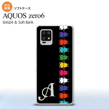 SHG04 SHG04 ZERO6 AQUOS zero6 スマホケース ソフトケース カエル かえる 帯 A 黒 +アルファベット メンズ レディース nk-zero6-tp674i