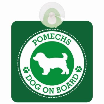 セーフティサイン DOG ON BOARD Pomechs ポメックス グリーン 安全運転 車内用 吸盤タイプ 煽り運転対策 収れん火災防止タイプ 安全対策 カーサイン 吸盤 肉球マーク