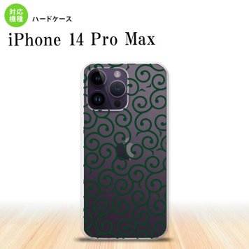 iPhone14 ProMax iPhone14 Pro Max スマホケース 背面ケース ハードケース 唐草 クリア 緑 2022年 9月発売 nk-i14pm-1129