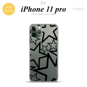 iPhone11Pro iPhone11 Pro スマホケース ソフトケース 星 クリア 黒 メンズ レディース nk-i11p-tp1115