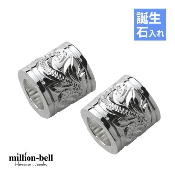 ハワイアンジュエリー シルバー ペアペンダントトップ 2個セット サイドライン チューブ 誕生石入れ可 シルバー925 ネックレス チェーン別売 ペンダントヘッド カップル 夫婦 プレゼント ハロウィン 【品番：SP3263P】