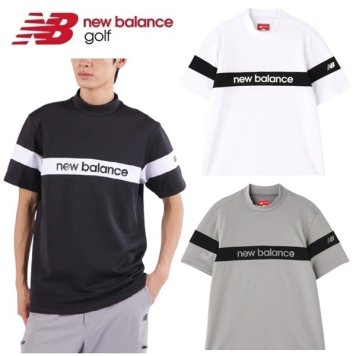 ニューバランス ゴルフ メンズ 配色ラインロゴ 半袖 モックネック プルオーバー New Balance Golf 012-5166002 2025年春夏モデル お誕生日祝い お祝い 記念品 お父さん 父の日 彼氏 男性 30代 40代 50代 60代  還暦祝い 敬老の日 人気プレゼント プレゼント