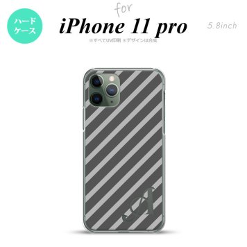 iPhone11Pro iPhone11 Pro スマホケース ハードケース ストライプ グレー +アルファベット メンズ レディース nk-i11p-711i